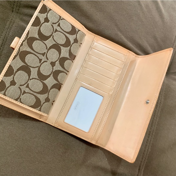 Tan Coach Signature Tote with Checkbook Wallet - Picture 8 of 10